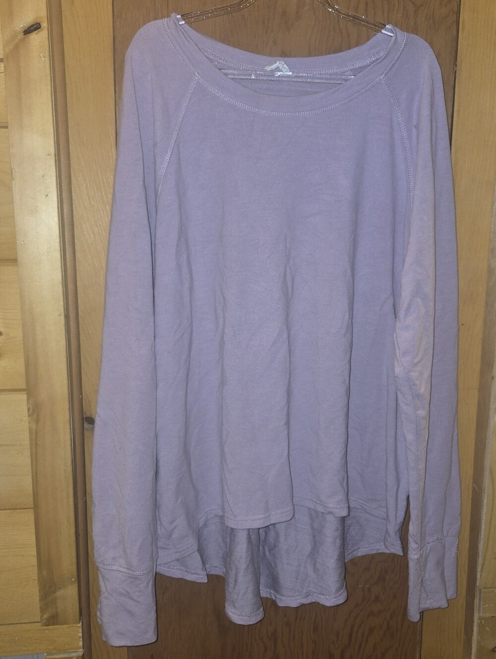 Danskin now XXL rayon blend liliac slit back high low tunic longsleeve top